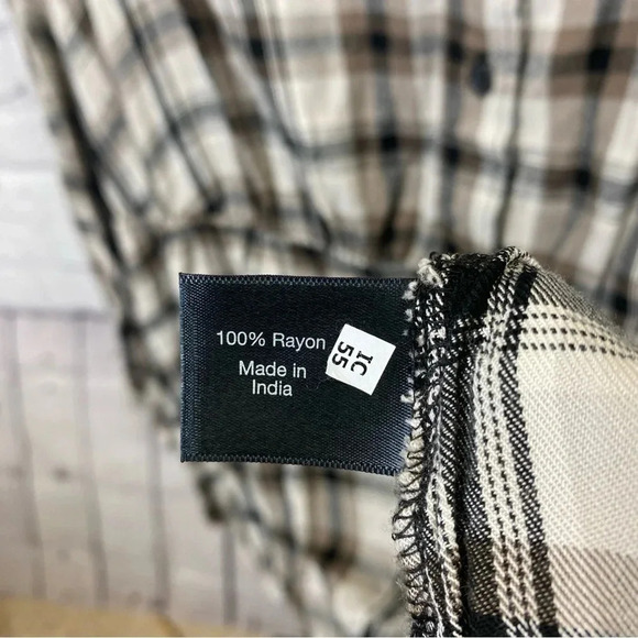 Lane Bryant Plaid Flannel Button Up Cinched Waist Top Size 22/24 - Picture 5 of 6